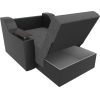 Кресло-кровать 1Mebelico Сенатор 00703 80 рогожка серый/экокожа черный
