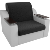Кресло-кровать Лига Диванов Сенатор 80 микровельвет/экокожа черный/белый (106493)