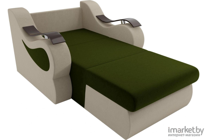Кресло-кровать Лига Диванов Меркурий 60 вельвет зеленый/бежевый (100674)