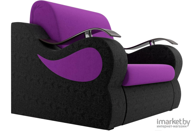 Кресло-кровать Лига Диванов Меркурий 60 вельвет фиолетовый/черный (100676)