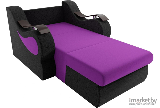 Кресло-кровать Лига Диванов Меркурий 60 вельвет фиолетовый/черный (100676)