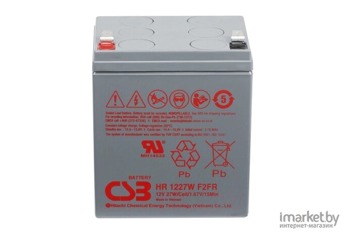 Аккумулятор для ИБП CSB HR 1227W F2 12V/6.5Ah