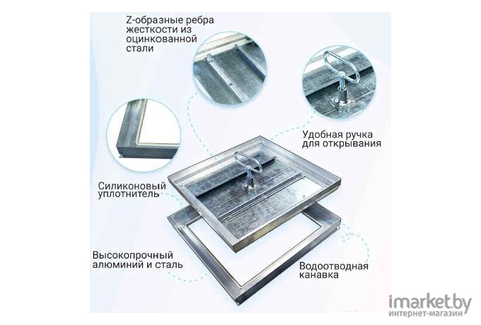 Люк напольный Revizor Квадрат Стандарт 40x40