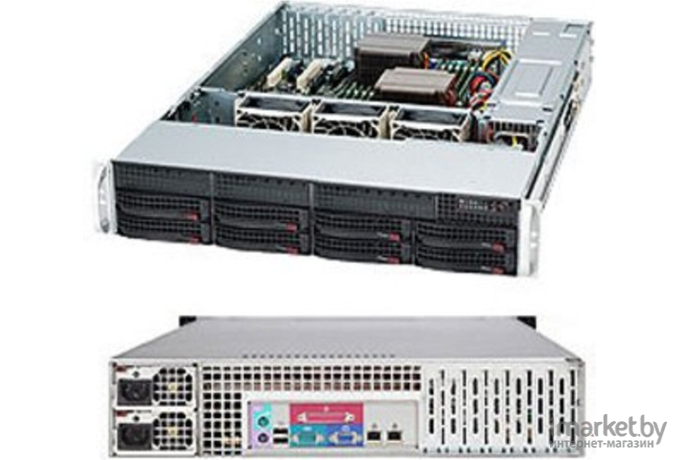 Корпус для компьютера Supermicro CSE-825TQC-R1K03LPB черный