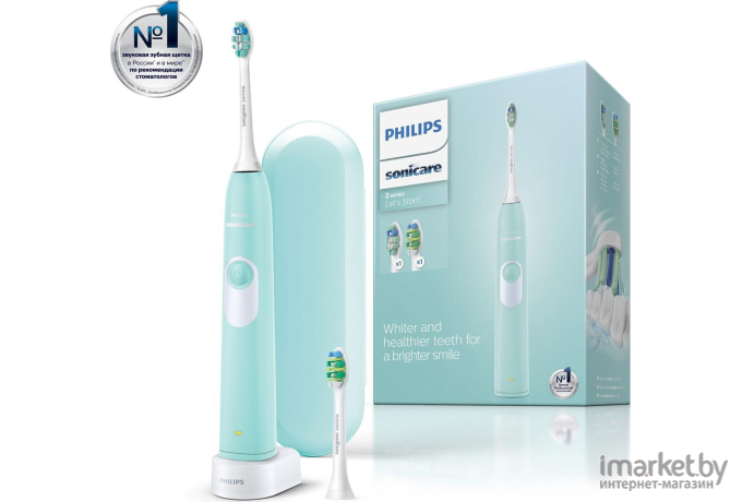 Электрическая зубная щетка Philips Sonicare 2 Series бирюзовый/белый [HX6212/90]