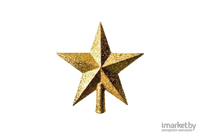 Новогоднее украшение GreenTerra Верхушка Звезда парча золотой