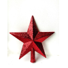 Новогоднее украшение GreenTerra Верхушка Звезда парча красный