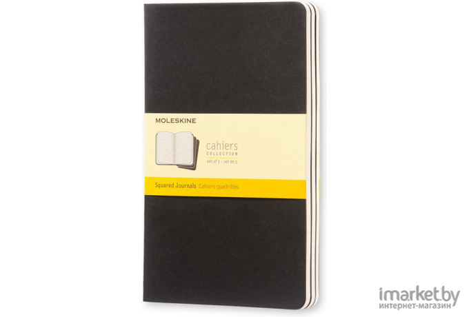 Блокнот Moleskine Cahier Journal Large 80 стр. клетка 3 шт черный [QP317]