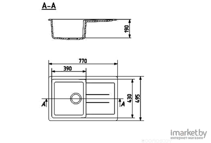 Кухонная мойка Ulgran U-507-308 черный