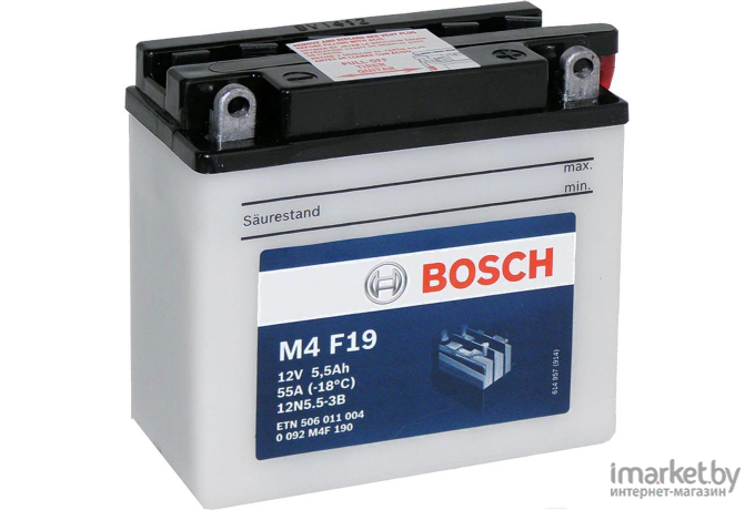 Аккумулятор Bosch M4 12N5.5-3B 506011004 5.5 А/ч