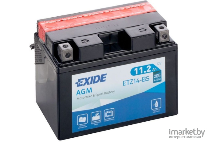 Аккумулятор Exide Bike Maintenance Free ETZ14-BS 11.2а/ч