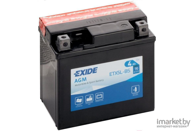 Аккумулятор Exide ETX5L-BS 4 А/ч