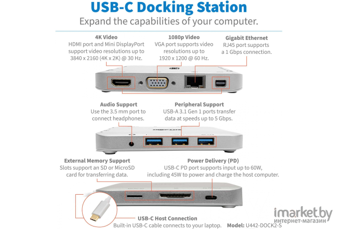 Док-станция для ноутбука Tripp Lite U442-DOCK2-S