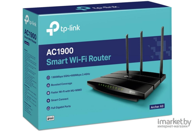 Беспроводной маршрутизатор TP-Link Archer A9 AC1900 черный