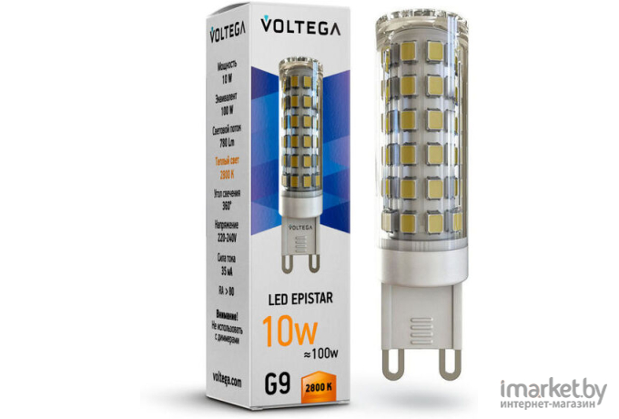 Светодиодная лампа Voltega VG9-K1G9warm10W [7038]