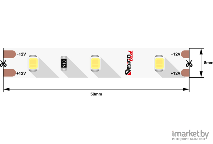 Светодиодная лента DesignLed Лента светодиодная LUX, 2835, 60 LED/м, 7,2 Вт/м, 12В, IP33, Нейтральный белый (4000K) [DSG260-12-NW-33]
