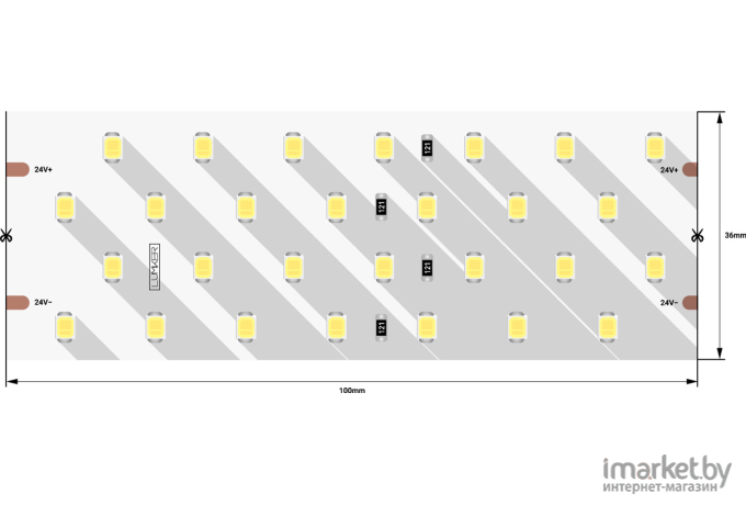 Светодиодная лента DesignLed Лента светодиодная LUX, 2835, 280 LED/м, 26 Вт/м, 24В, IP33, Теплый белый (3000K) [DSG2280-24-WW-33]