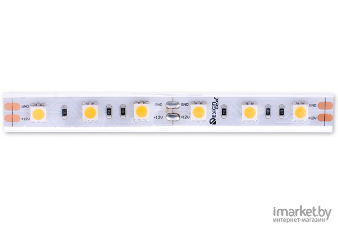 Светодиодная лента DesignLed Лента светодиодная LUX, 5050, 60 LED/м, 14,4 Вт/м, 12В, IP65, Теплый белый (2700K) [DSG560-12-WW-65]