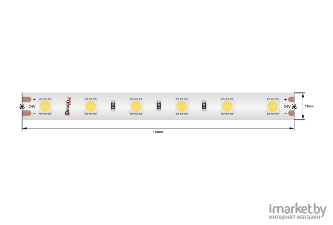 Светодиодная лента DesignLed Лента светодиодная LUX, 5050, 60 LED/м, 14,4 Вт/м, 24В, IP65, Холодный белый (6000K) [DSG560-24-W-65]