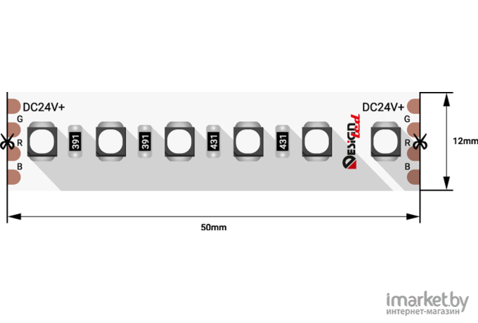 Светодиодная лента DesignLed Лента светодиодная LUX, 3535, 120 LED/м, 20 Вт/м, 24В, IP33, RGB (K) [DSG3A120-24-RGB-33]