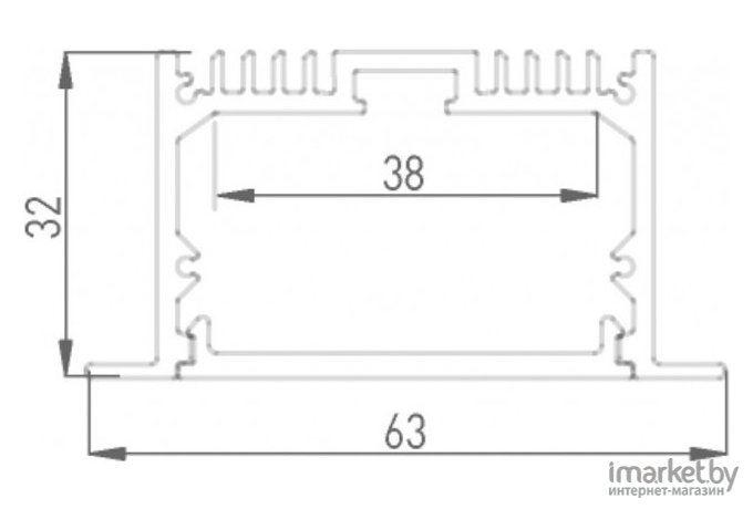 Профиль для светодиодных лент DesignLed Встраиваемый алюминиевый профиль LE.6332