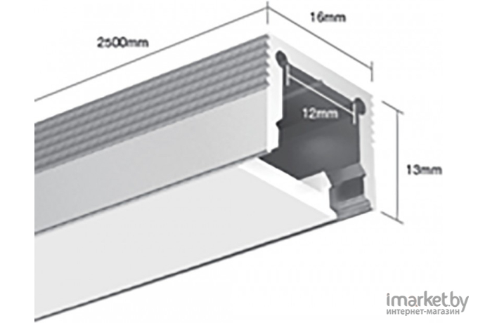 Профиль для светодиодных лент DesignLed Накладной алюминиевый для однорядной ленты [LS.1613]
