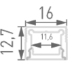 Профиль для светодиодных лент DesignLed Накладной алюминиевый для однорядной ленты [LS.1613]