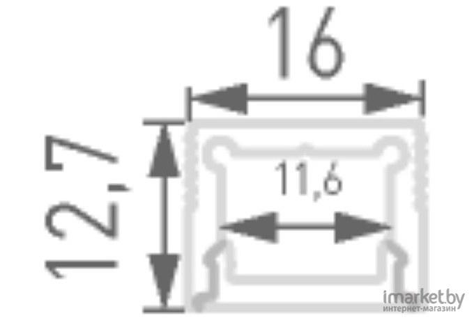 Профиль для светодиодных лент DesignLed Накладной алюминиевый для однорядной ленты [LS.1613]