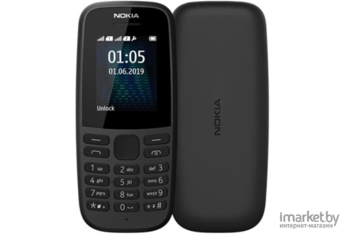 Мобильный телефон Nokia 105 SS TA-1203 Black [16KIGB01A13]