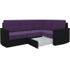 Угловой диван Mebelico Белла У 476 правый вельвет фиолетовый/черный