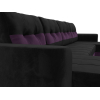 Диван Лига Диванов Честер п-образный велюр черный вставка фиолетовая