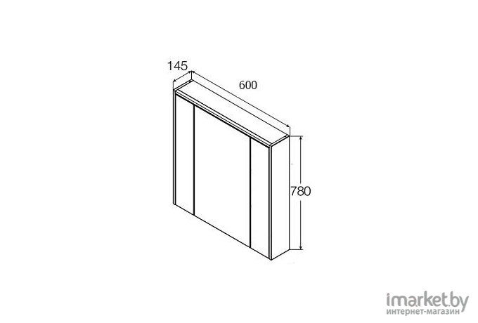 Шкаф с зеркалом Roca Ronda 60 антрацит [ZRU9302968]