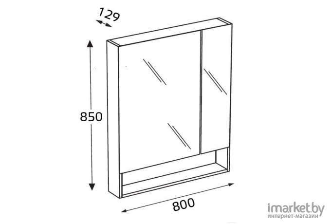 Шкаф с зеркалом Roca Gap 80 белый глянец [ZRU9302887]