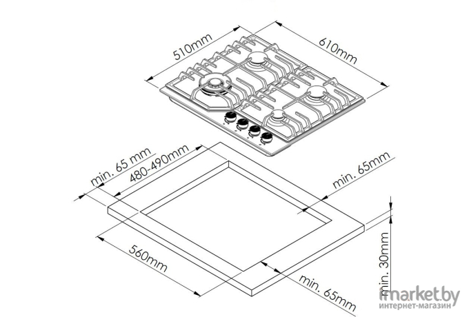 Варочная панель Zorg Technology BP6 FDW BL