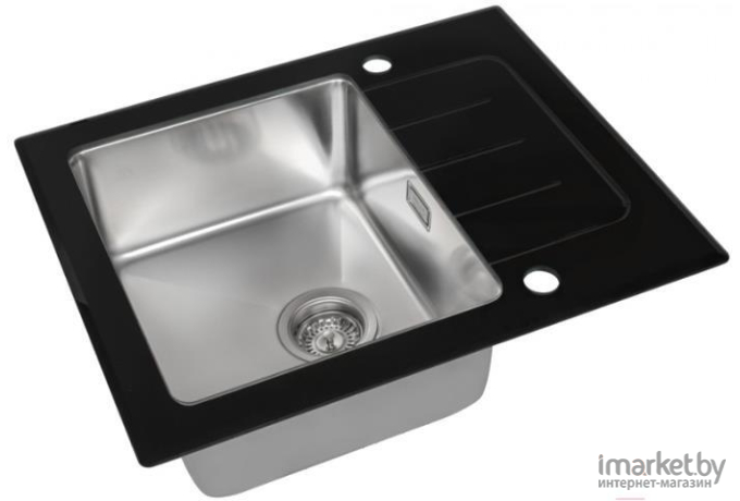 Кухонная мойка Zorg Sanitary со стеклом GS 6250 Black