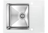 Кухонная мойка Zorg Sanitary со стеклом GS 6250 White