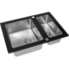 Кухонная мойка Zorg Sanitary со стеклом GS 6750-2 Black