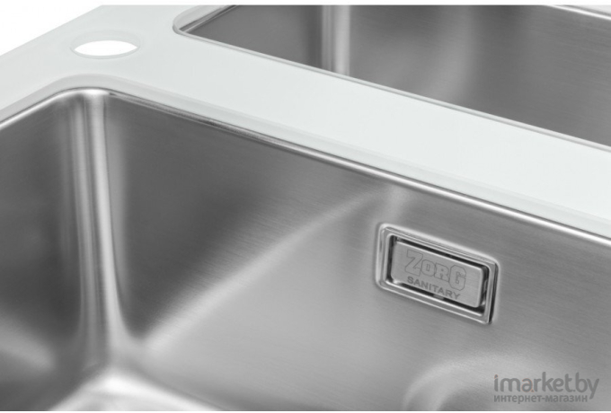 Кухонная мойка Zorg Sanitary со стеклом GS 6750-2 White