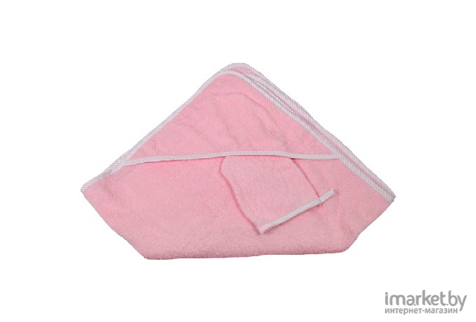 Полотенце детское Italbaby Махровое с капюшоном+мочалка розовый