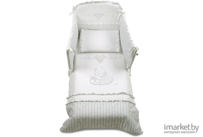 Комплект детского постельного белья Italbaby из 5-и предметов Love белый
