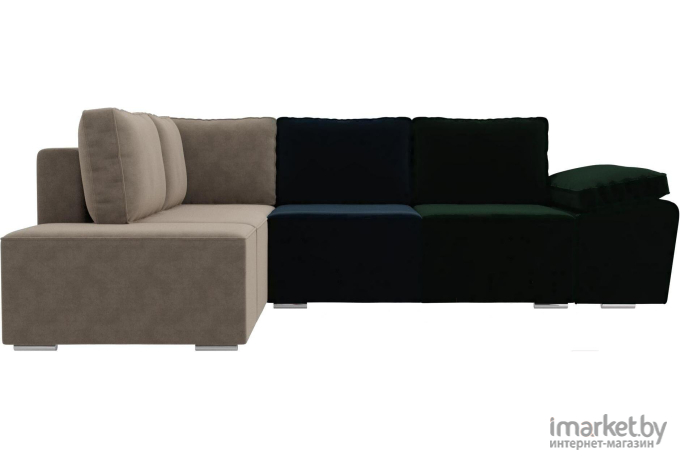Комплект мягкой мебели Лига Диванов Хавьер левый 101244 велюр зеленый/синий/бежевый