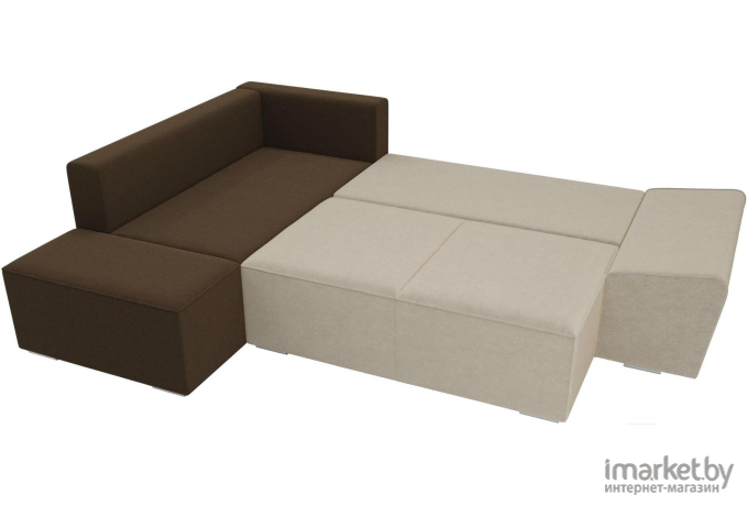 Комплект мягкой мебели Лига Диванов Хавьер левый 101252 микровельвет бежевый/коричневый