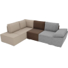 Комплект мягкой мебели Лига Диванов Хавьер левый 101265 рогожка серый/коричневый/бежевый