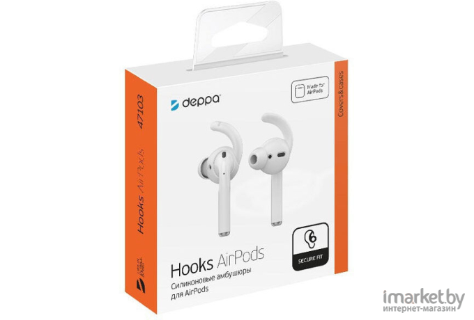 Амбушюры для наушников Deppa Hooks AirPods белый (47103)