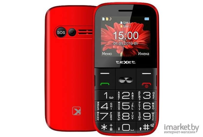 Мобильный телефон Texet TM-B227 красный