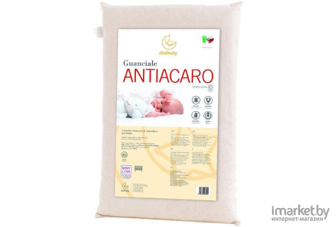 Подушка детская Italbaby Antiacaro 38х55 белый