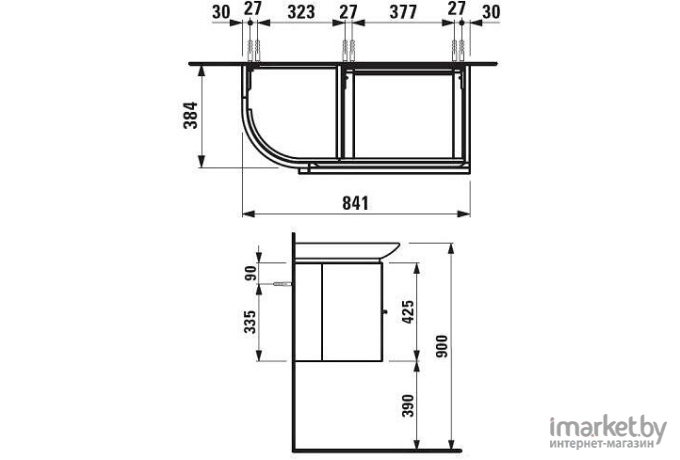 Тумба под умывальник Laufen Case for Palace белый [4015320754631]