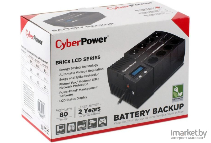 Источник бесперебойного питания CyberPower BR700ELCD 700VA/420W [1PE-C000332-01G]