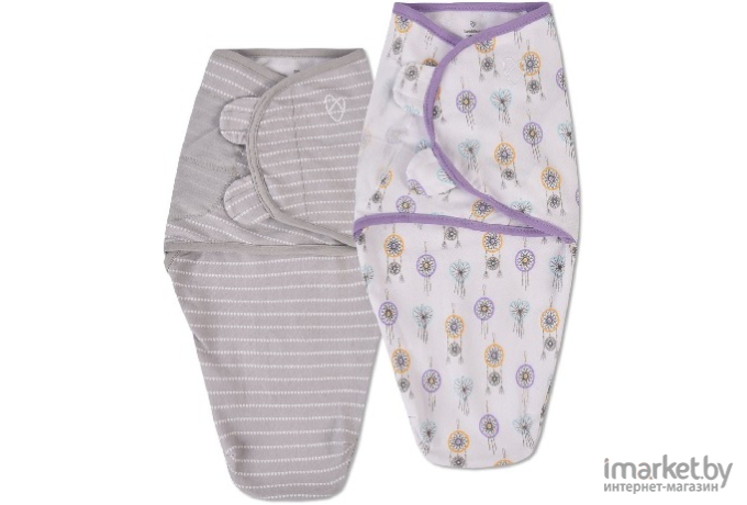 Конверт детский Summer Infant SwaddleMe Organic S/M 2 шт ловец снов/сиреневый/серый