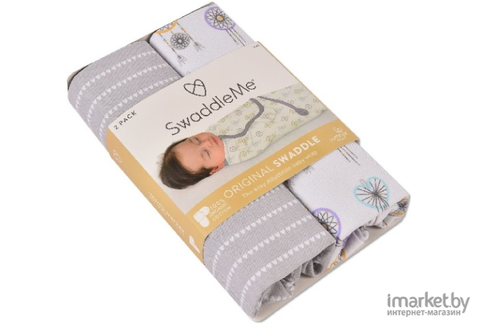 Конверт детский Summer Infant SwaddleMe Organic S/M 2 шт ловец снов/сиреневый/серый